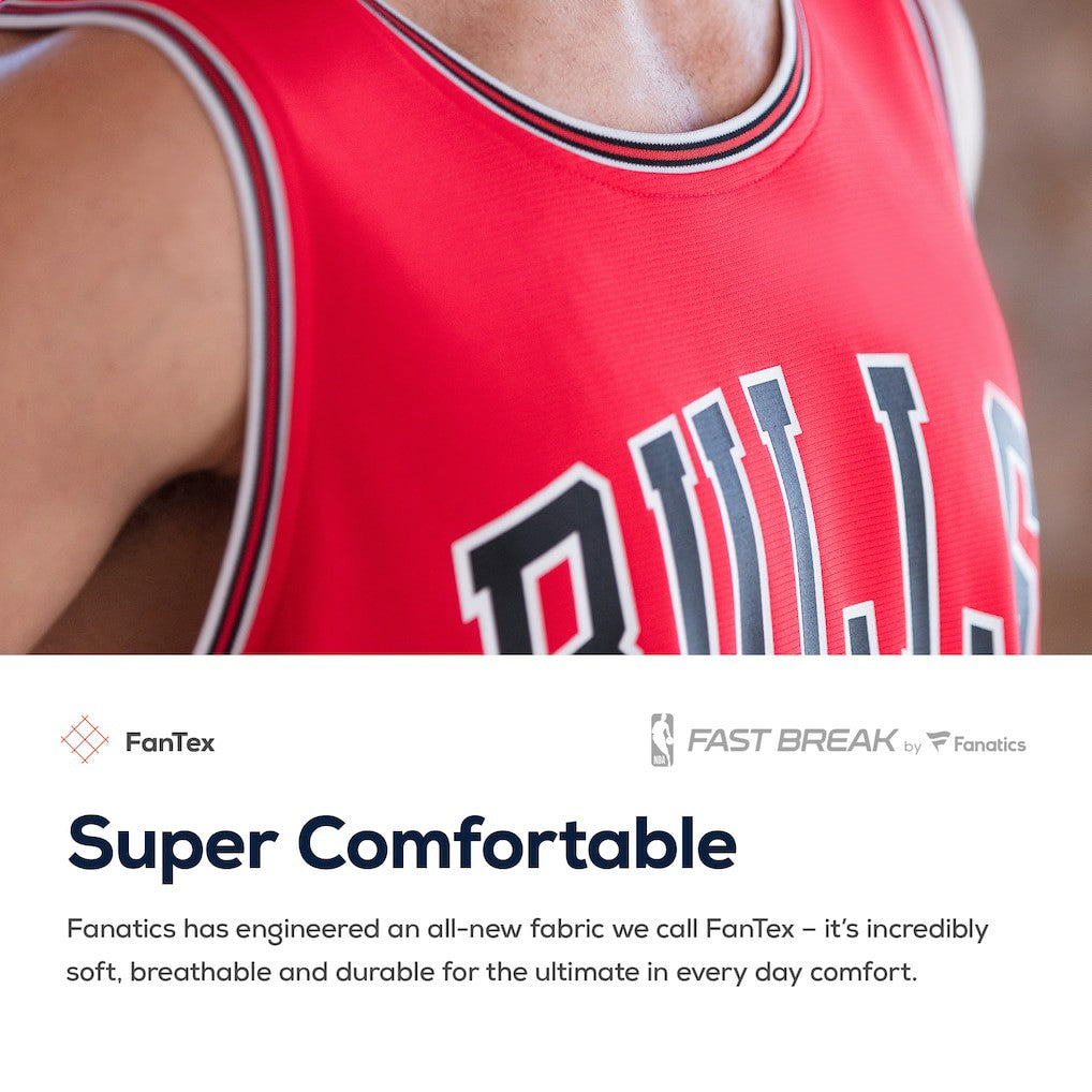 Fanatics Chicago Bulls Fast Break Custom Replica Jersey Red Icon Edition