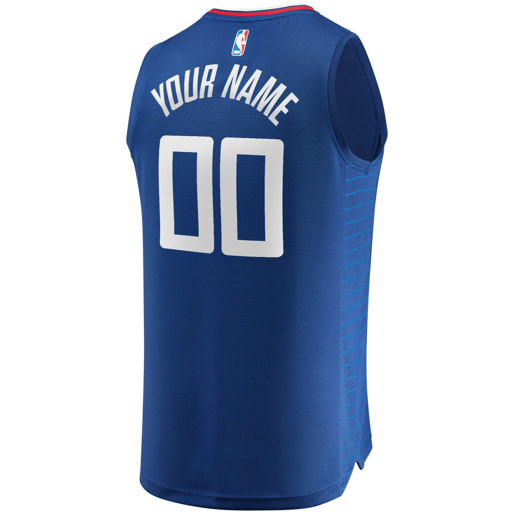 Fanatics LA Clippers Fast Break Custom Replica Jersey Royal Icon Edition