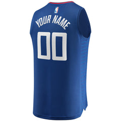 Fanatics LA Clippers Fast Break Custom Replica Jersey Royal Icon Edition
