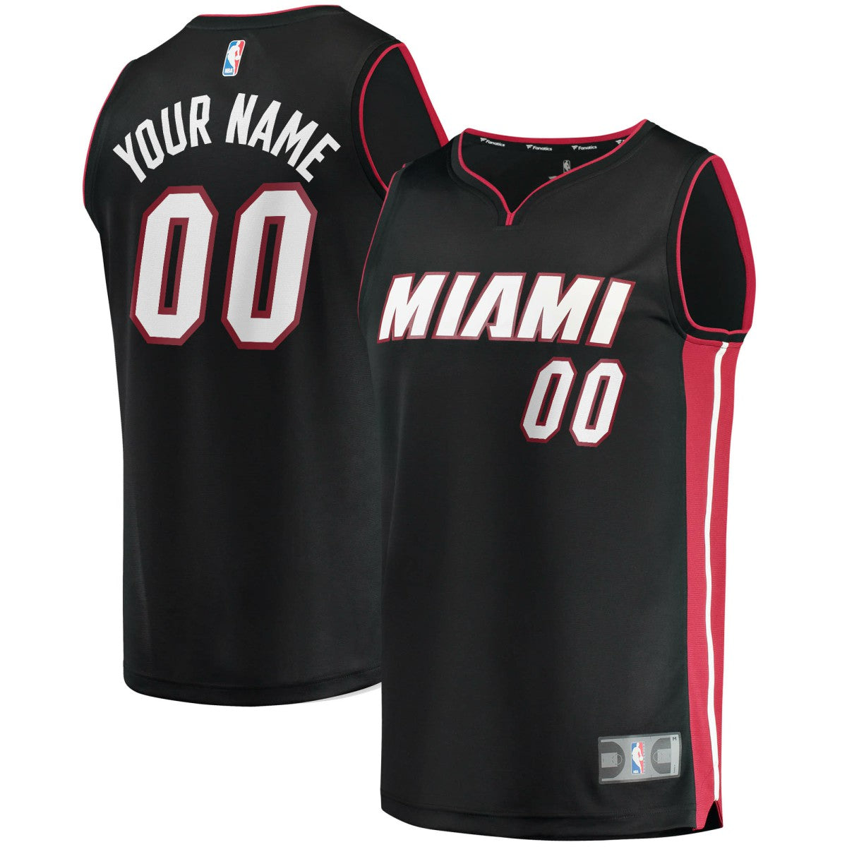 Fanatics Miami Heat Fast Break Custom Replica Jersey Black Icon Edition