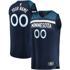 Fanatics Minnesota Timberwolves Fast Break Custom Replica Jersey Navy Icon Edition