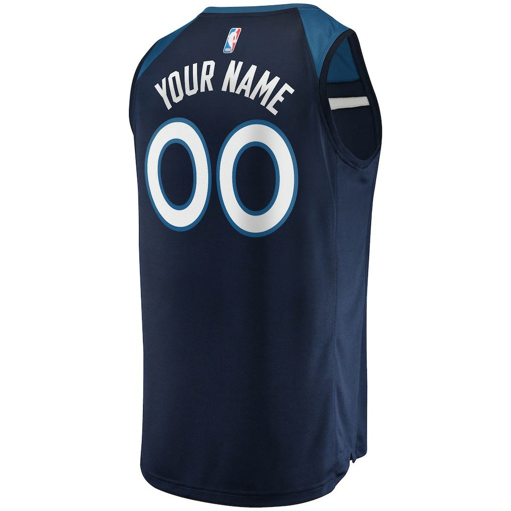 Fanatics Minnesota Timberwolves Fast Break Custom Replica Jersey Navy Icon Edition