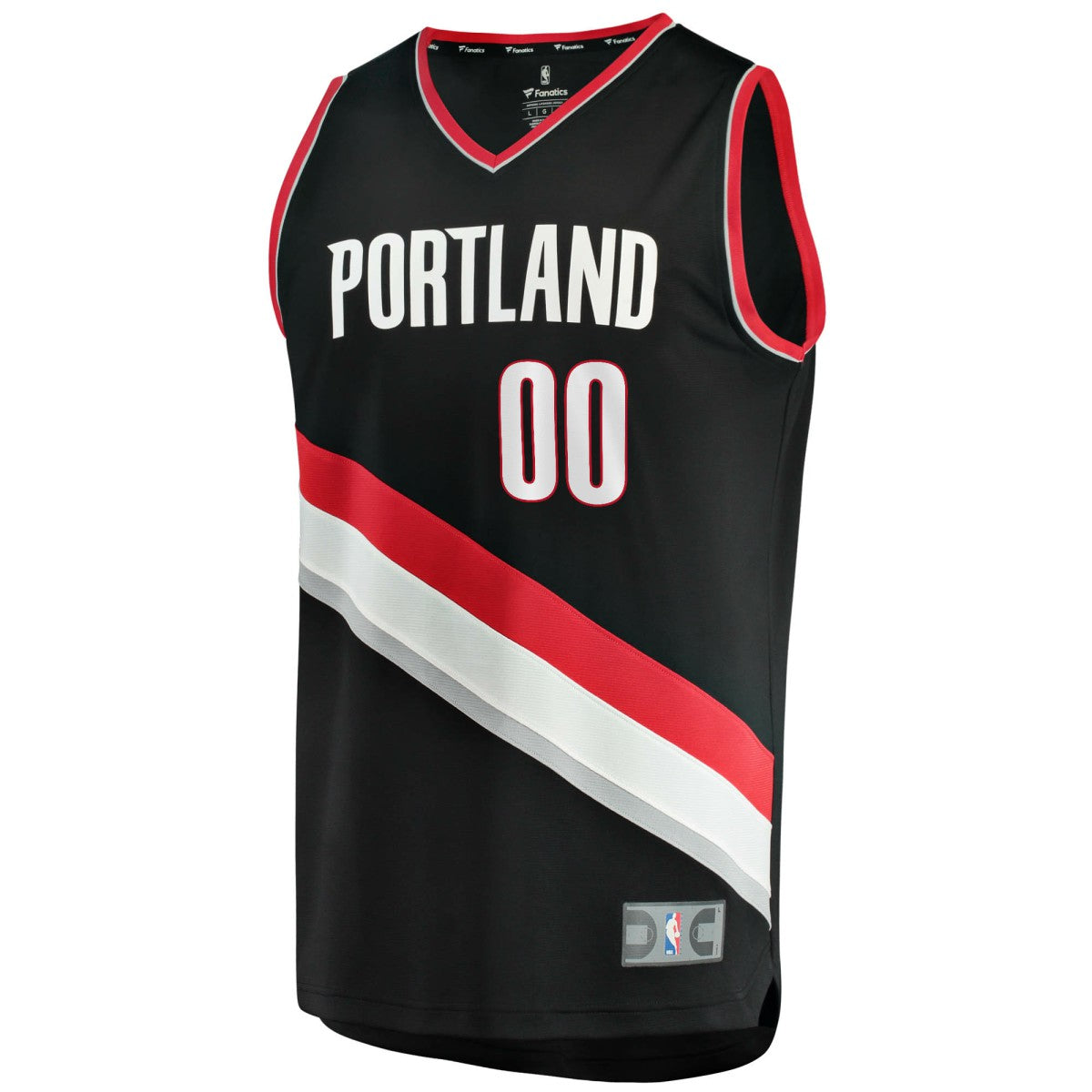 Fanatics Portland Trail Blazers Fast Break Custom Replica Jersey Black Icon Edition