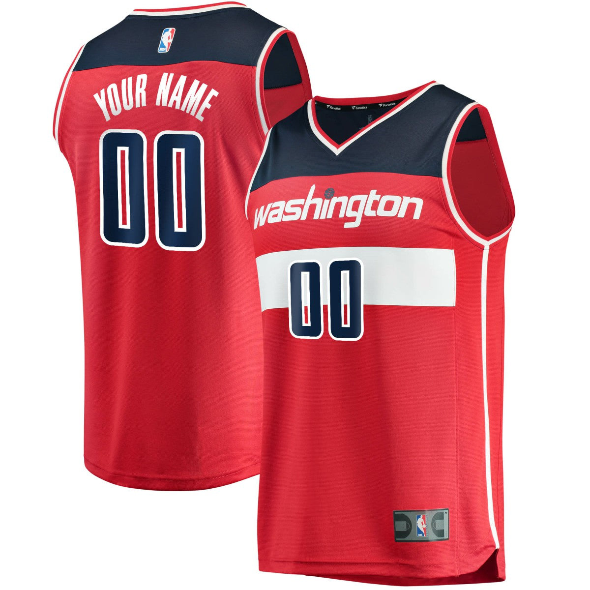 Fanatics Washington Wizards Fast Break Custom Replica Jersey Red Icon Edition
