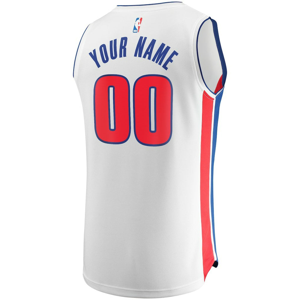 Fanatics Detroit Pistons Fast Break Custom Replica Jersey White Association Edition
