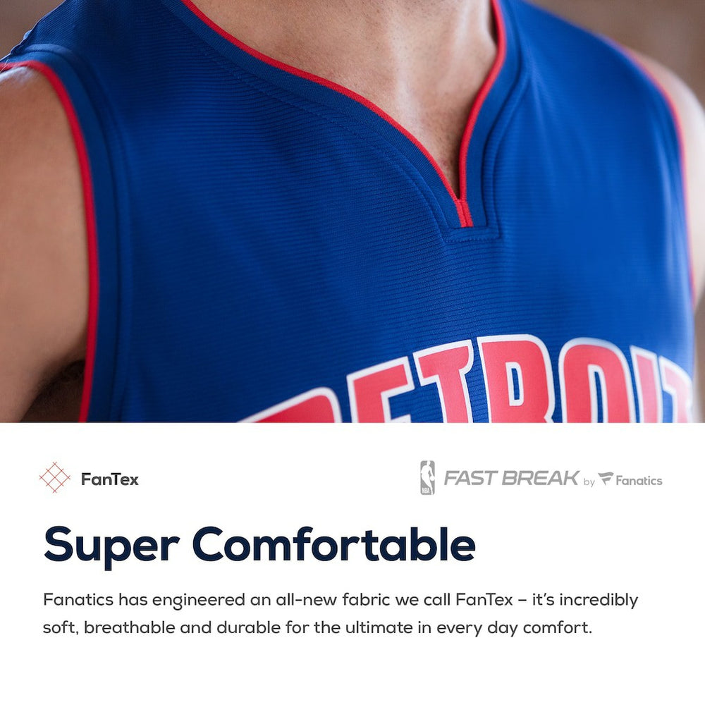 Fanatics Detroit Pistons Fast Break Custom Replica Jersey White Association Edition