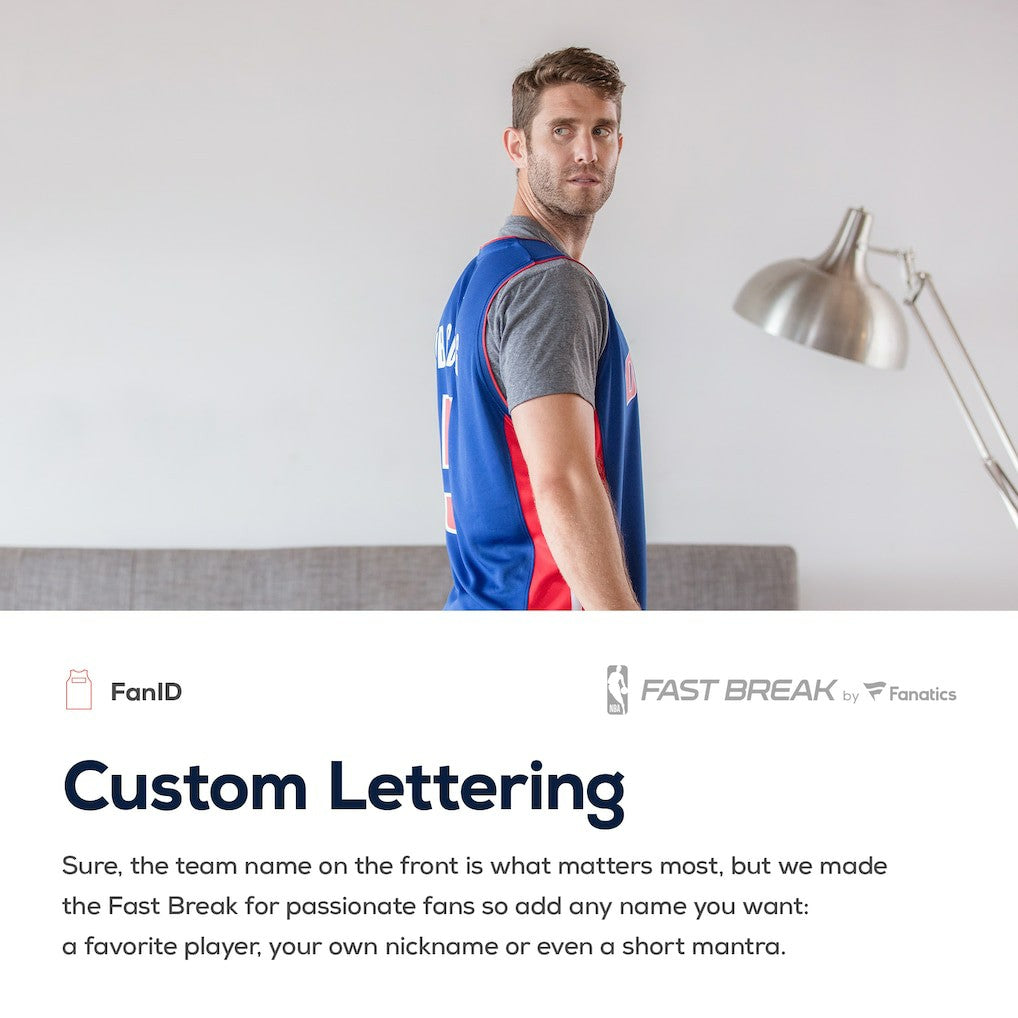 Fanatics Detroit Pistons Fast Break Custom Replica Jersey White Association Edition