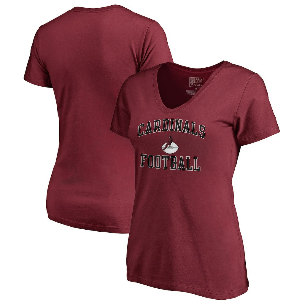 Arizona Cardinals Women's Vintage Collection Victory Arch V-Neck T-Shirt - Cardinal - NFL