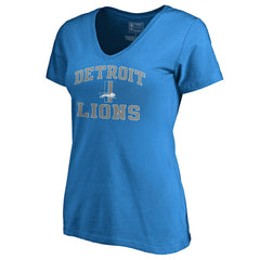 Detroit Lions Women's Vintage Collection Victory Arch V-Neck T-Shirt - Blue - NFL