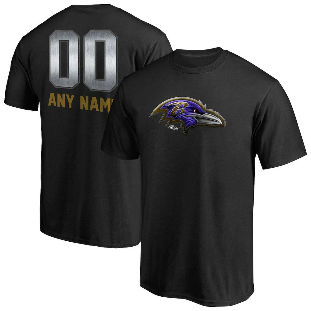 Baltimore Ravens Personalized Midnight Mascot T-Shirt - Black - NFL