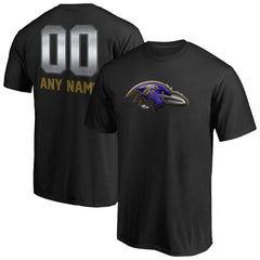 Baltimore Ravens Personalized Midnight Mascot T-Shirt - Black - NFL