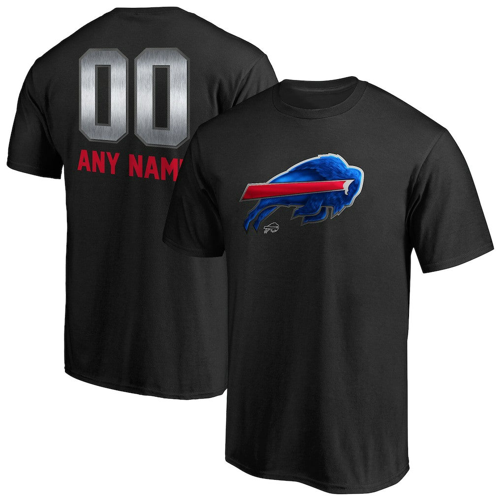 Buffalo Bills Personalized Midnight Mascot T-Shirt - Black - NFL