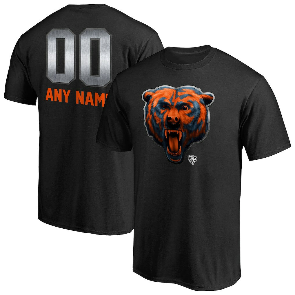 Chicago Bears Personalized Midnight Mascot T-Shirt - Black - NFL