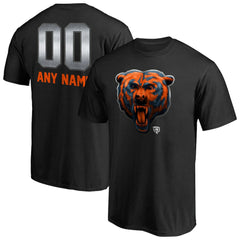 Chicago Bears Personalized Midnight Mascot T-Shirt - Black - NFL