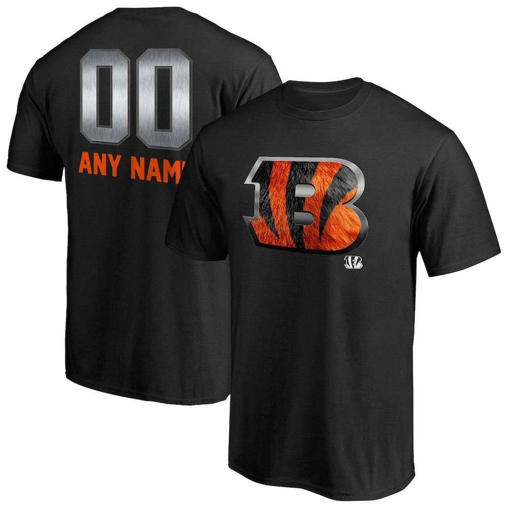 Cincinnati Bengals Personalized Midnight Mascot T-Shirt - Black - NFL