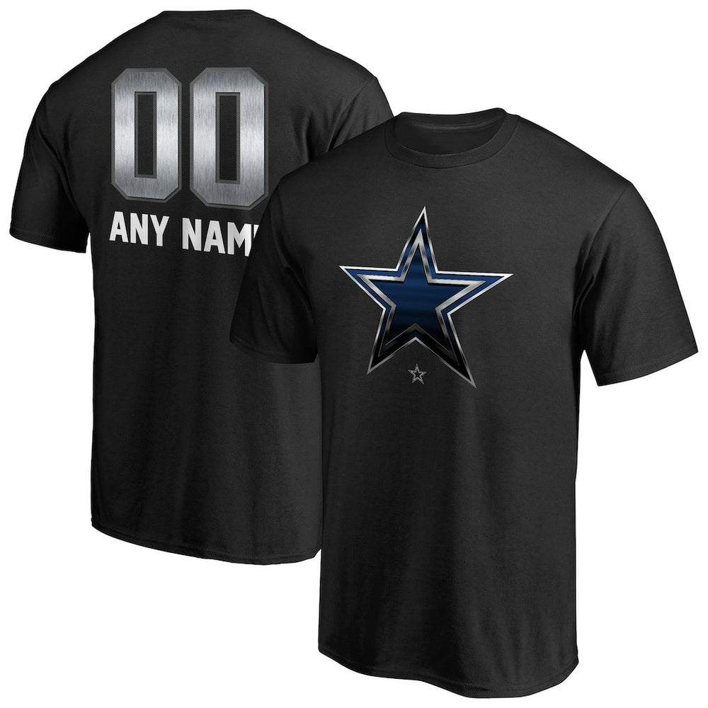Dallas Cowboys Personalized Midnight Mascot T-Shirt - Black - NFL