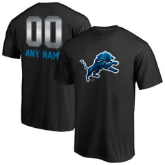 Detroit Lions Personalized Midnight Mascot T-Shirt - Black - NFL