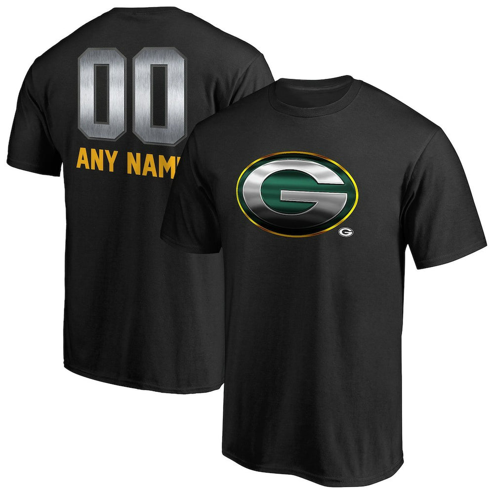 Green Bay Packers Personalized Midnight Mascot T-Shirt - Black - NFL