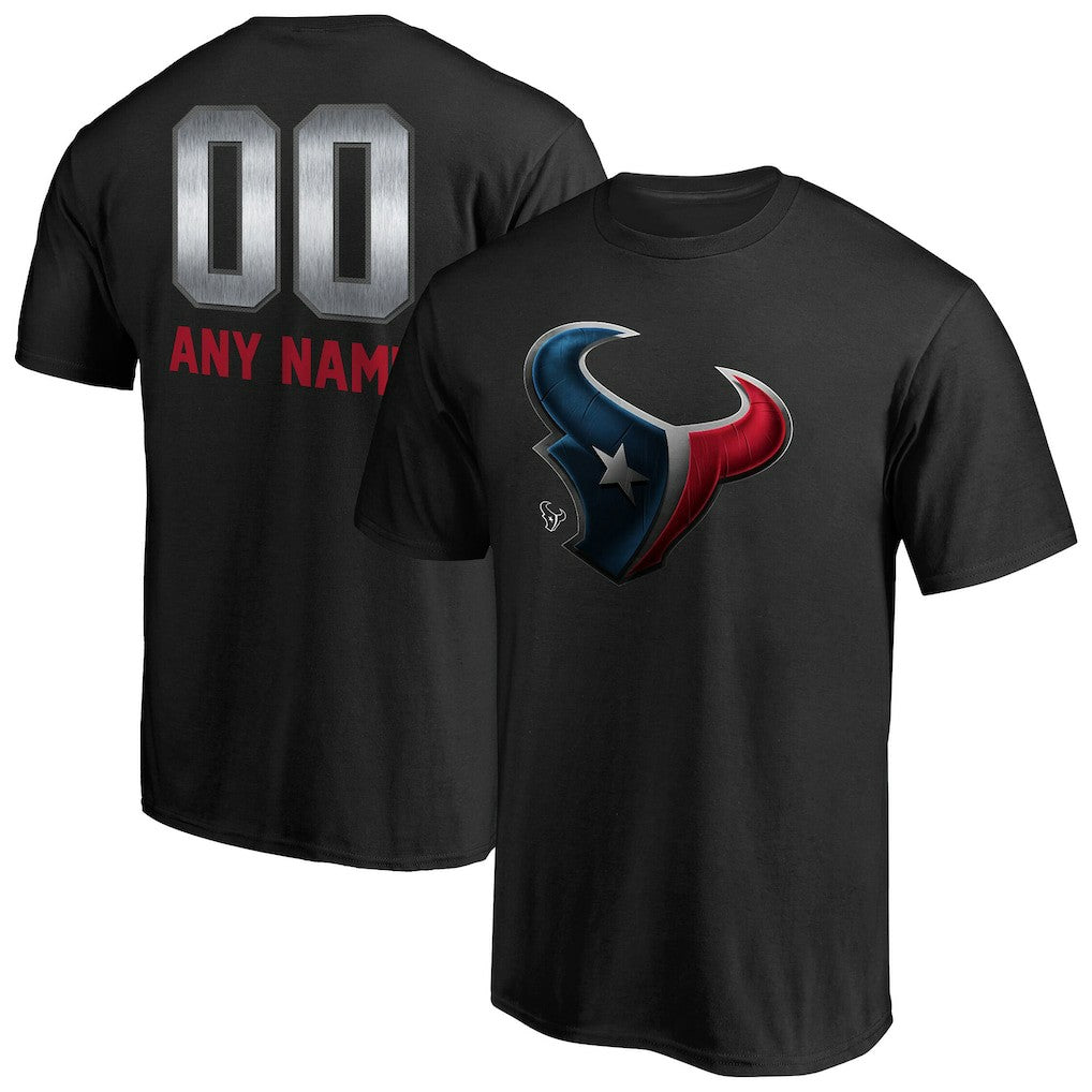 Houston Texans Personalized Midnight Mascot T-Shirt - Black - NFL