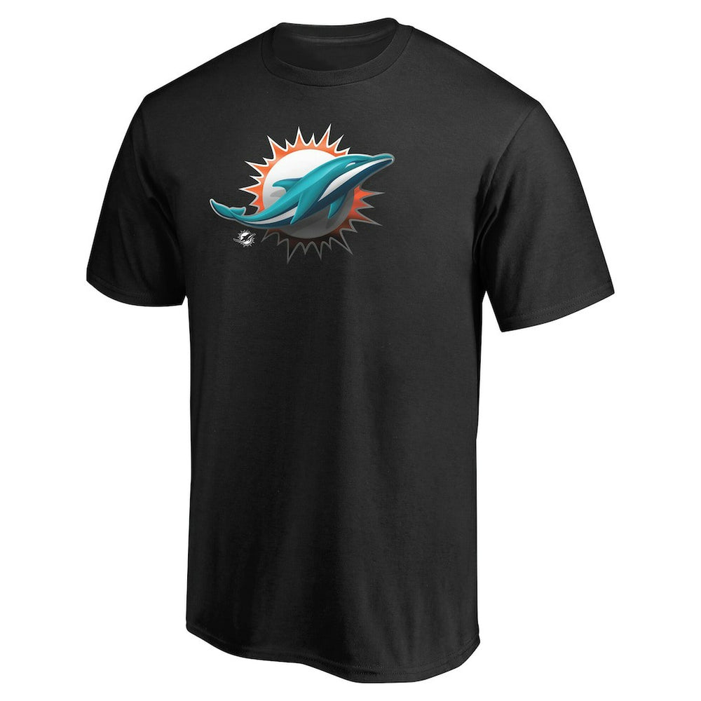 Miami Dolphins Personalized Midnight Mascot T-Shirt - Black - NFL