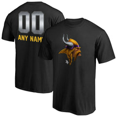 Minnesota Vikings Personalized Midnight Mascot T-Shirt - Black - NFL