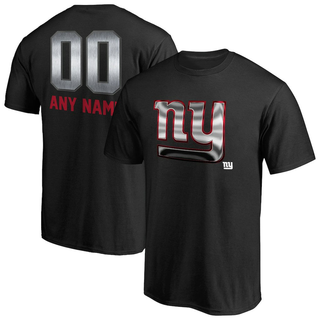 New York Giants Personalized Midnight Mascot T-Shirt - Black - NFL