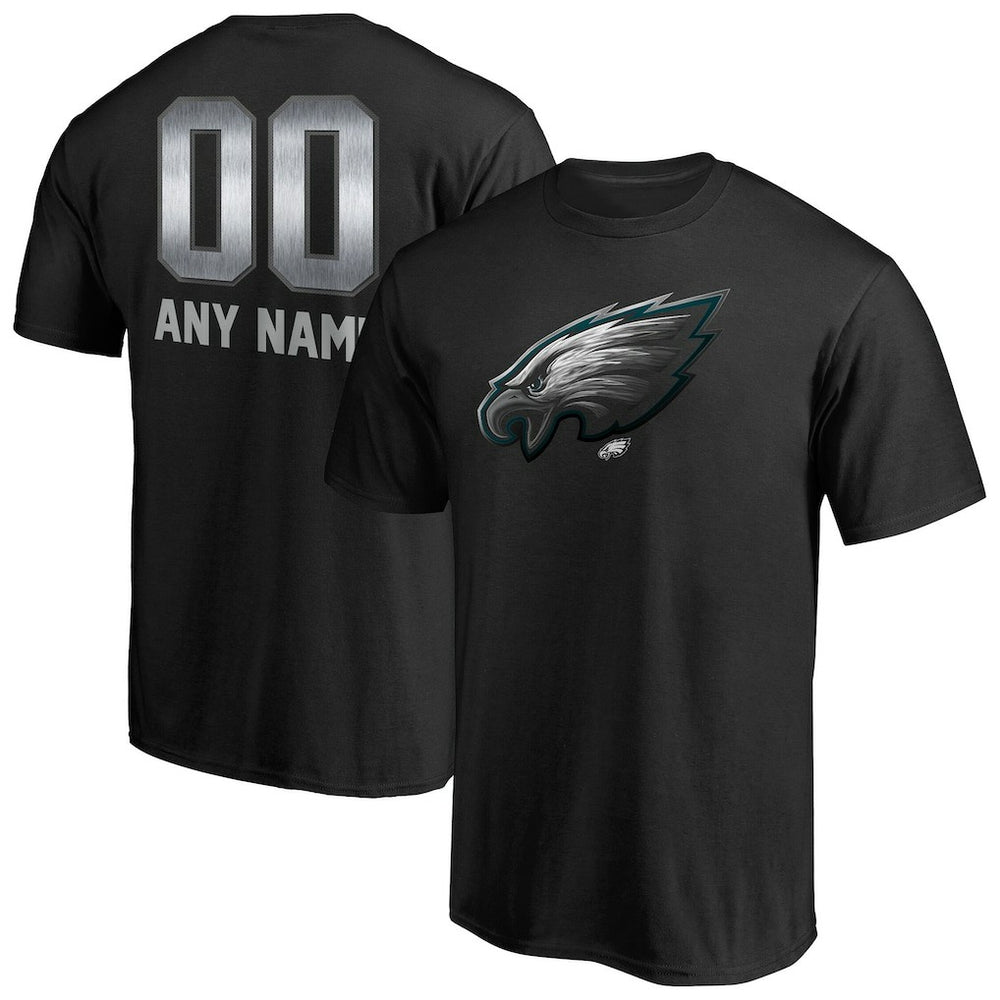 Philadelphia Eagles Personalized Midnight Mascot T-Shirt - Black - NFL