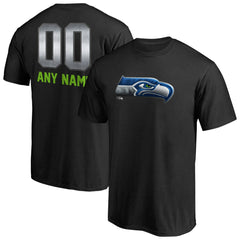 Seattle Seahawks Personalized Midnight Mascot T-Shirt - Black - NFL