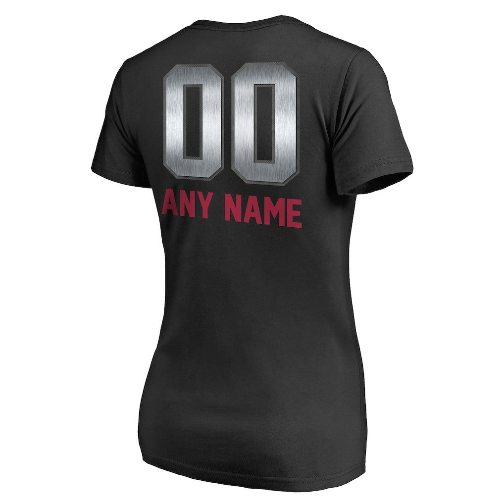Arizona Cardinals Women's Personalized Midnight Mascot T-Shirt - Black - NFL