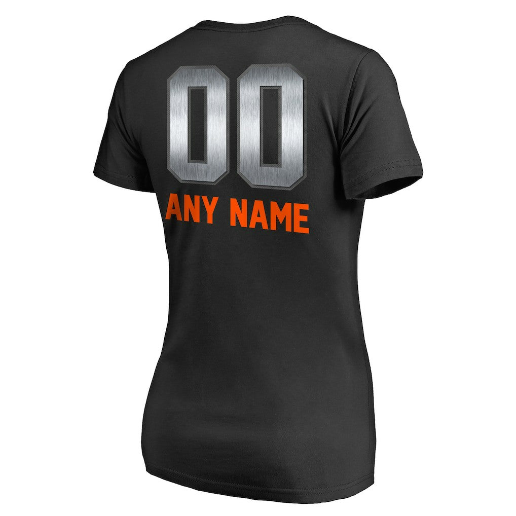 Cincinnati Bengals Women's Personalized Midnight Mascot T-Shirt - Black - NFL