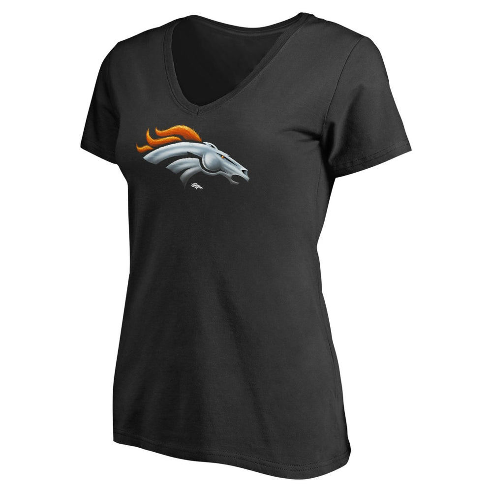 Denver Broncos Women's Personalized Midnight Mascot T-Shirt - Black - NFL