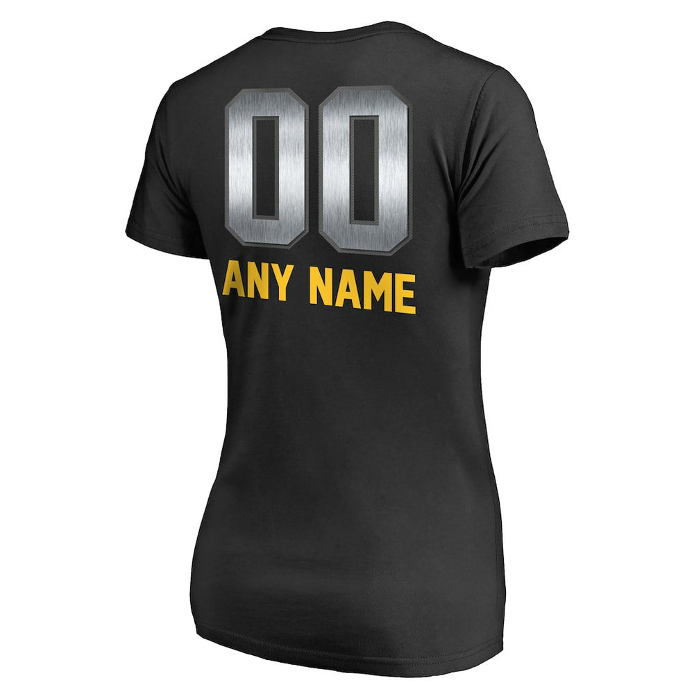 Minnesota Vikings Women's Personalized Midnight Mascot T-Shirt - Black - NFL