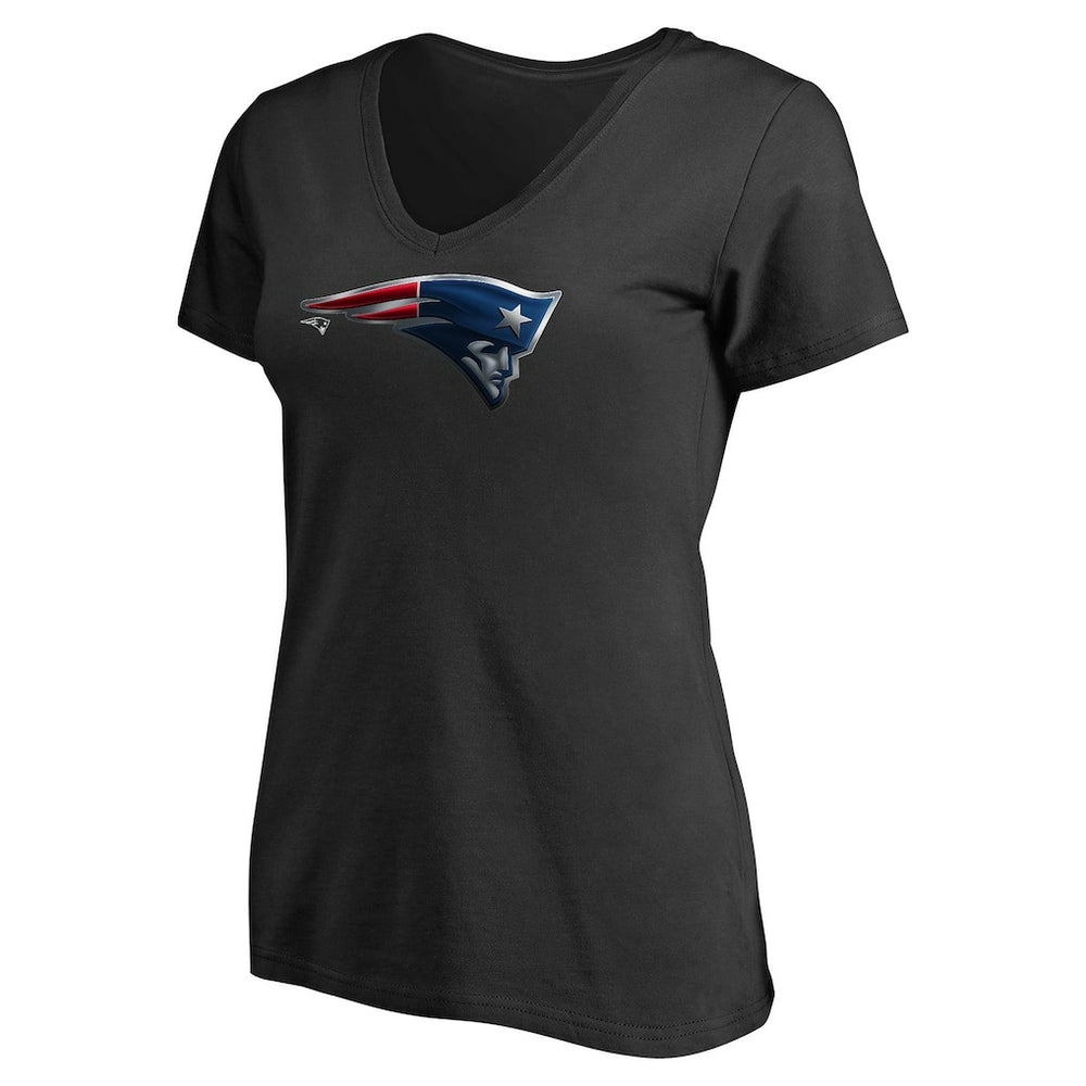 New England Patriots Women's Personalized Midnight Mascot T-Shirt - Black - NFL
