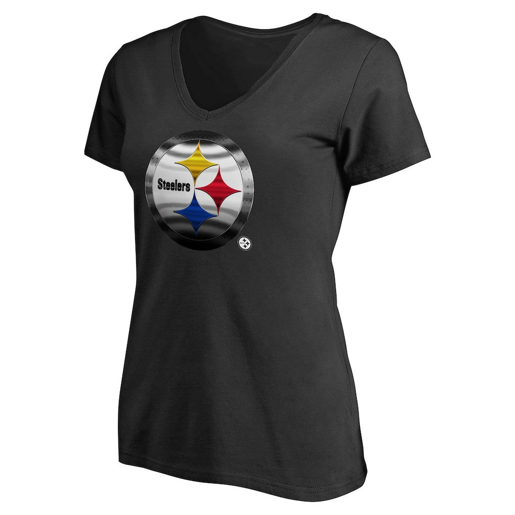 Pittsburgh Steelers Women's Personalized Midnight Mascot T-Shirt - Black - NFL