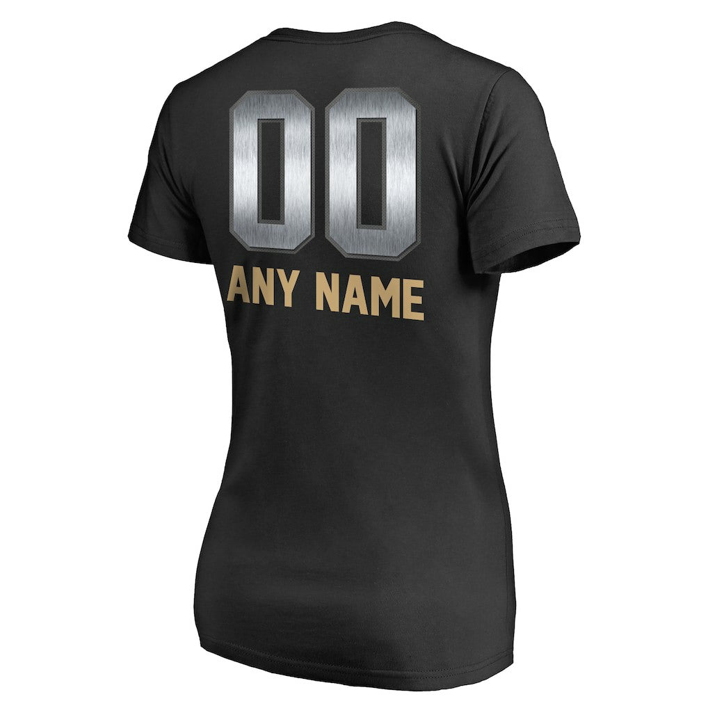 San Francisco 49ers Women's Personalized Midnight Mascot T-Shirt - Black - NFL