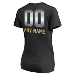 San Francisco 49ers Women's Personalized Midnight Mascot T-Shirt - Black - NFL