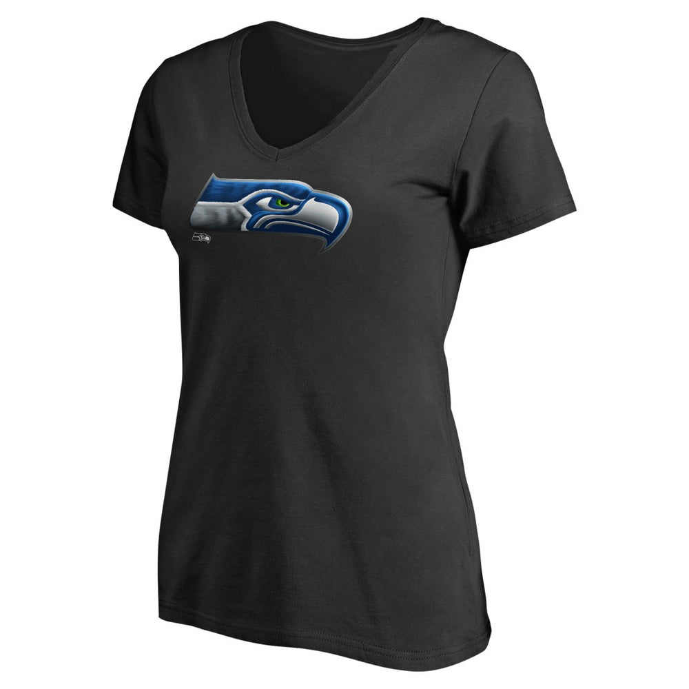 Seattle Seahawks Women's Personalized Midnight Mascot T-Shirt - Black - NFL
