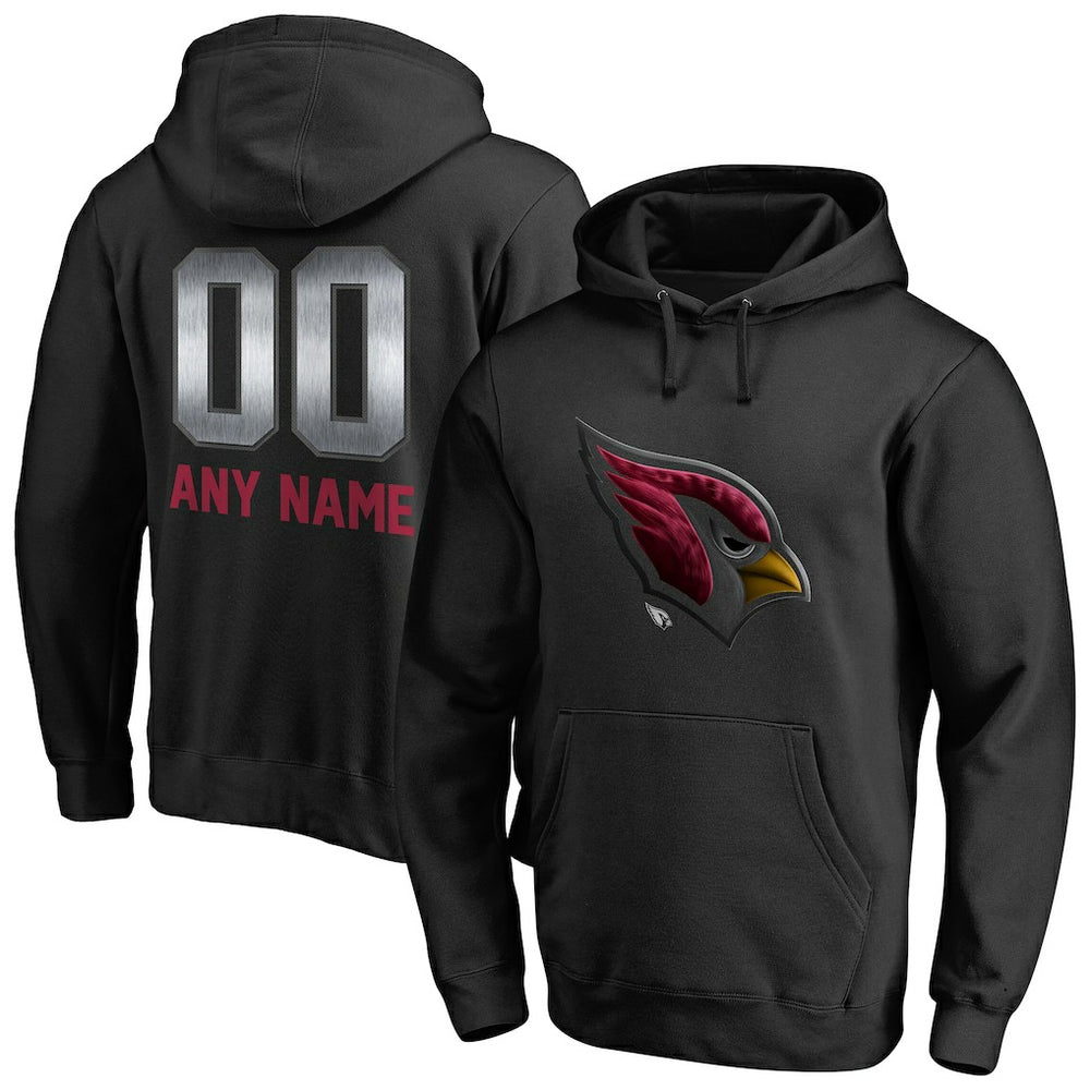 Arizona Cardinals Personalized Midnight Mascot Pullover Hoodie - Black - NFL