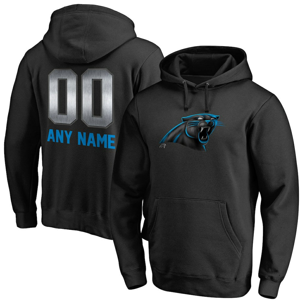 Carolina Panthers Personalized Midnight Mascot Pullover Hoodie - Black - NFL