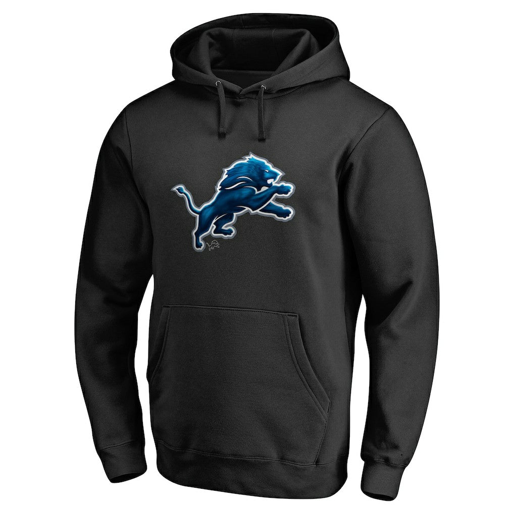 Detroit Lions Personalized Midnight Mascot Pullover Hoodie - Black - NFL