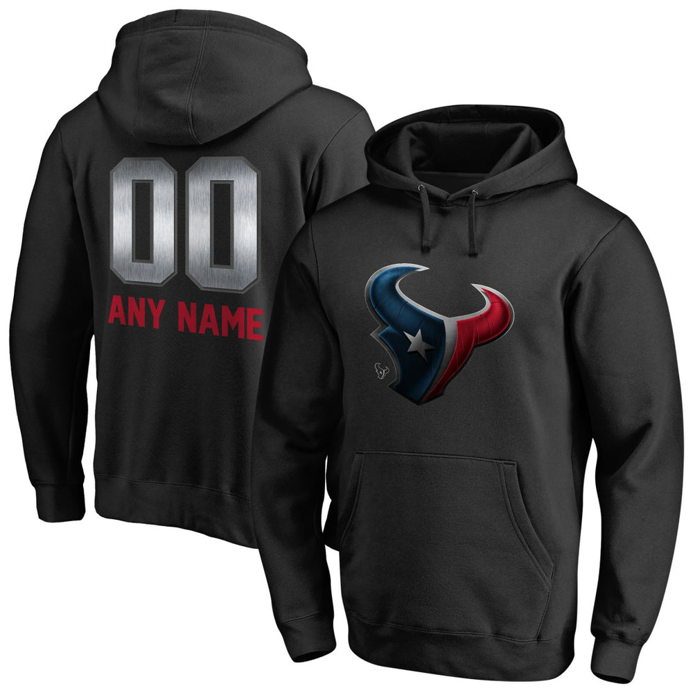 Houston Texans Personalized Midnight Mascot Pullover Hoodie - Black - NFL