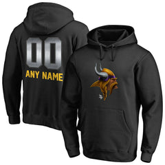 Minnesota Vikings Personalized Midnight Mascot Pullover Hoodie - Black - NFL