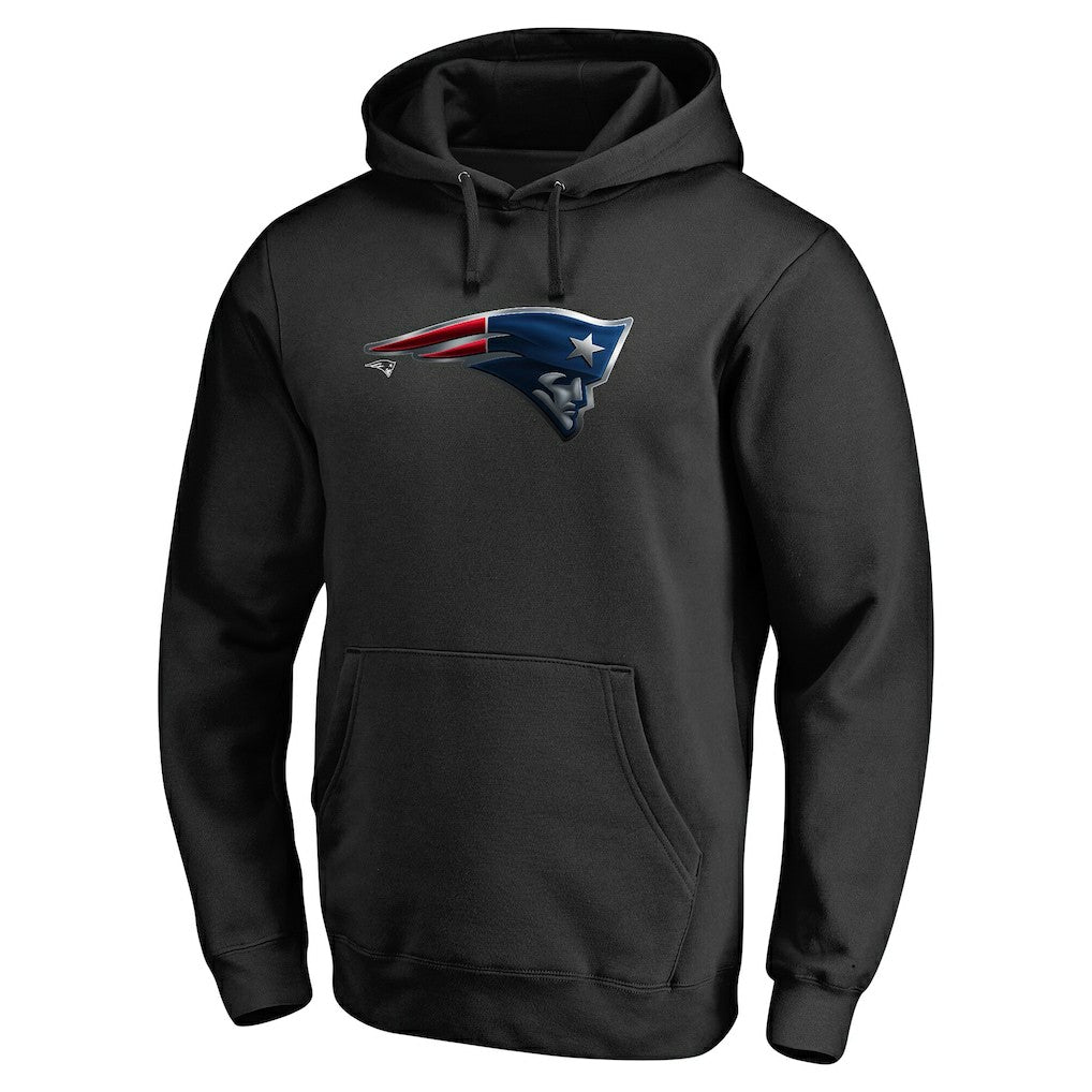 New England Patriots Personalized Midnight Mascot Pullover Hoodie - Black - NFL