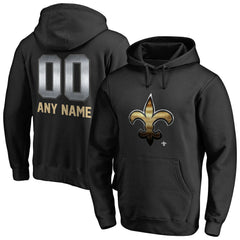 New Orleans Saints Personalized Midnight Mascot Pullover Hoodie - Black - NFL