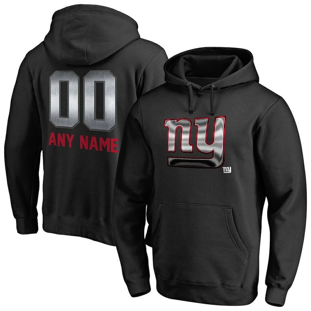 New York Giants Personalized Midnight Mascot Pullover Hoodie - Black - NFL