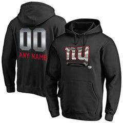 New York Giants Personalized Midnight Mascot Pullover Hoodie - Black - NFL