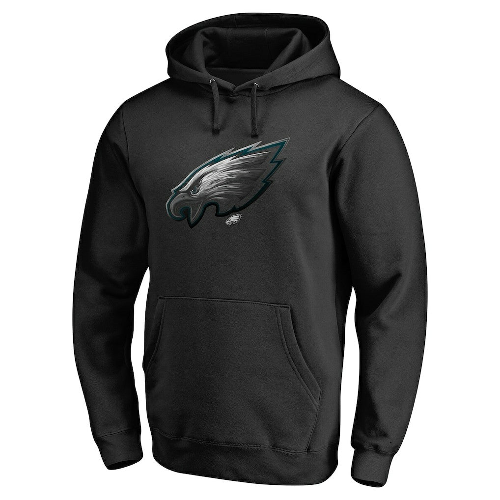 Philadelphia Eagles Personalized Midnight Mascot Pullover Hoodie - Black - NFL