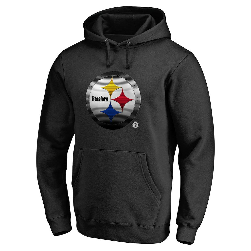 Pittsburgh Steelers Personalized Midnight Mascot Pullover Hoodie - Black - NFL
