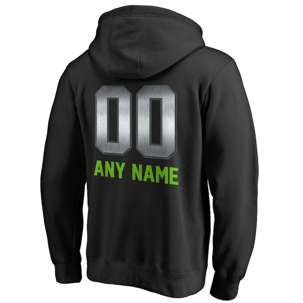 Seattle Seahawks Personalized Midnight Mascot Pullover Hoodie - Black - NFL