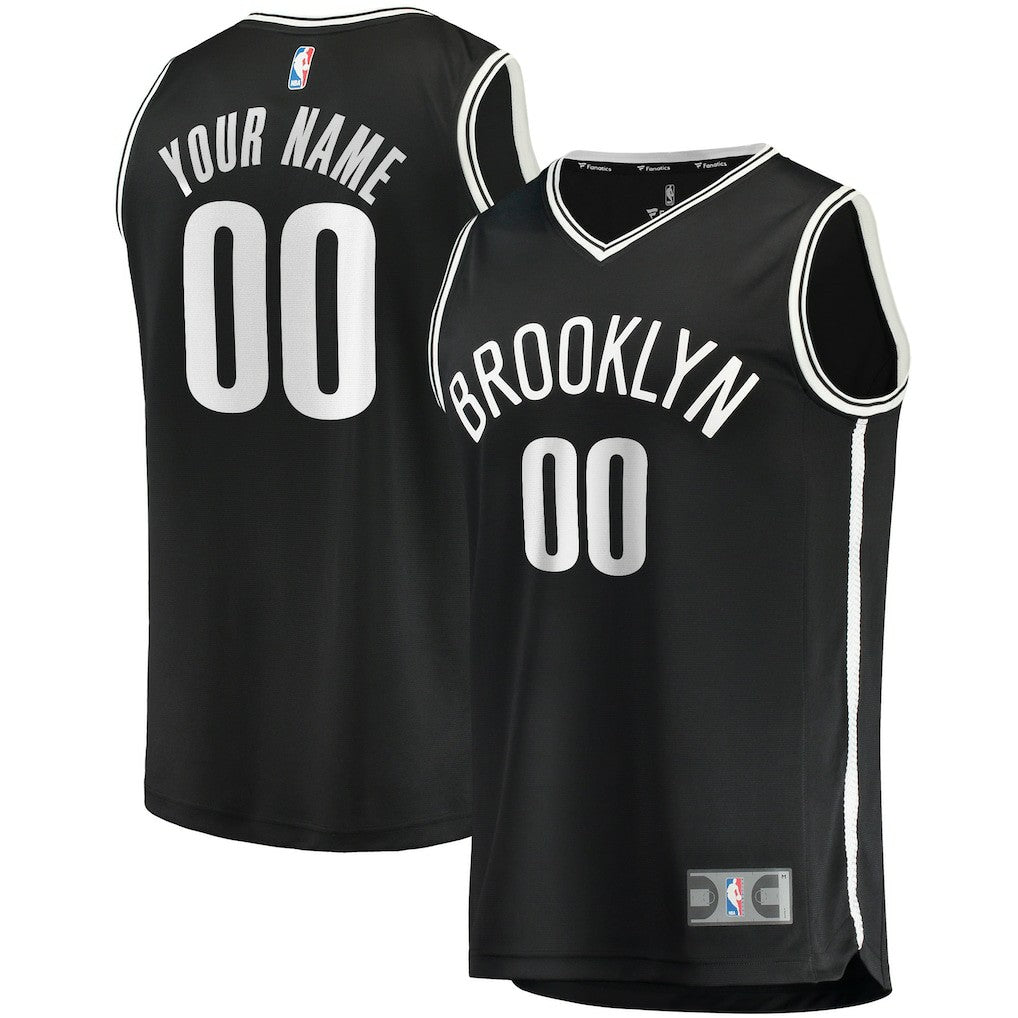 Fanatics Brooklyn Nets Youth Fast Break Custom Replica Jersey Black Icon Edition